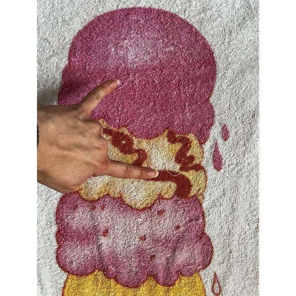 Popples Ice Cream Print Vintage Beach Towel 1986 Mattel Hasbro Rare Collectable - Picture 6 of 8